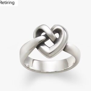 RETIRING James Avery Silver Heart Knot Ring